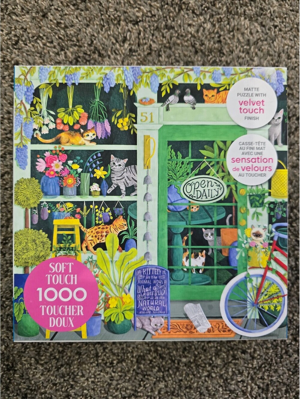 RoseArt Cat Flowers Soft Touch 1000 Piece Puzzle